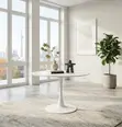 Round White Marble Tulip Coffee Table - 5