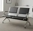 2-Link Office Bench - Black Faux Leather - 1
