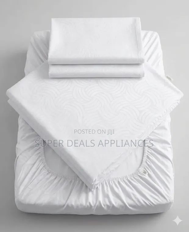 Pure Cotton 4-Piece Bedsheet Set with Mattress Cover - 1