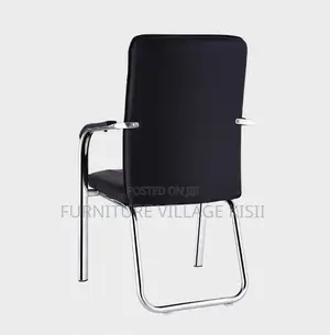Black Leather Visitor Waiting Chair