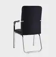 Black Leather Visitor Waiting Chair - 1