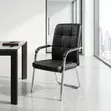 Black Leather Visitor Waiting Chair - 2