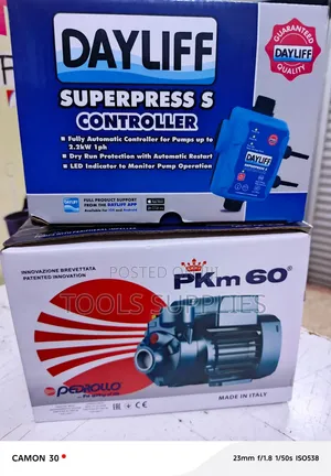 Pedrollo 0.5 HP Water Pump with Dayliff Automatic Pressure Control
