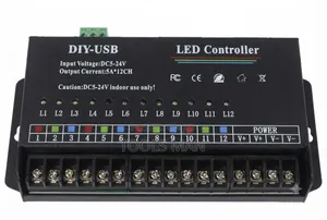 DIY USB 12-Channel LED Controller DC5-24V