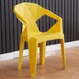Space Saving Plastic Dining Chair - Yellow - 1