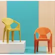 Space Saving Plastic Dining Chair - Yellow - 2