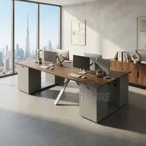 Four User Modern Imported Workstation Desks