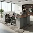 Four User Modern Imported Workstation Desks - 2