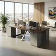 Four User Modern Imported Workstation Desks - 3