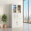 Two-Door Grey Office Cabinet with Internal Safe - 1
