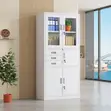Two-Door Grey Office Cabinet with Internal Safe - 3