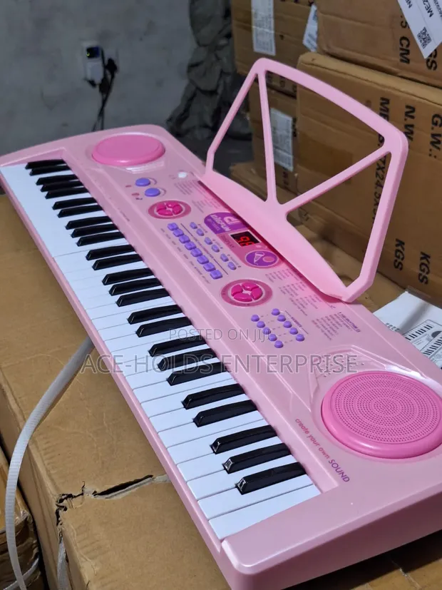Kibodi ya Pink Black Theme yenye Betri Iliyojengewa Ndani - 1