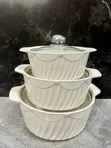 3-in-1 Ceramic Serving Dish Casserole Set - 1