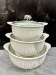 3-in-1 Ceramic Serving Dish Casserole Set - 2