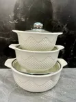 3-in-1 Ceramic Serving Dish Casserole Set - 3