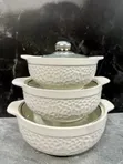 3-in-1 Ceramic Serving Dish Casserole Set - 4