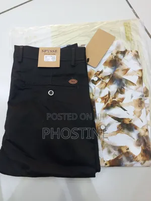 Matching Official Khaki Trousers & Silk Shirt Set