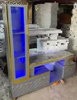 Extended TV Stand with Marble Coating and Shelf Cabinet - 1
