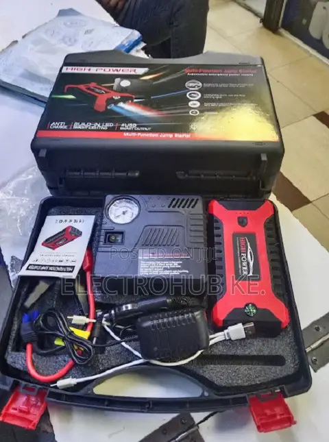 12V 99800mAh Lithium Car Jump Starter Power Bank with Air Compressor - 1