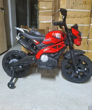 Red Kids Electric Motorbike 12V with Rubber Wheels