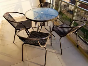 Set ya Meza na Viti vya Balcony Rangi ya Brown