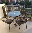 Set ya Meza na Viti vya Balcony Rangi ya Brown - 2