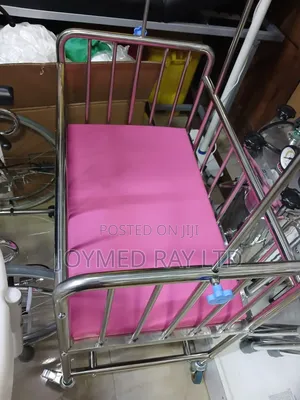 Stainless Steel Baby Cot with Mattress
