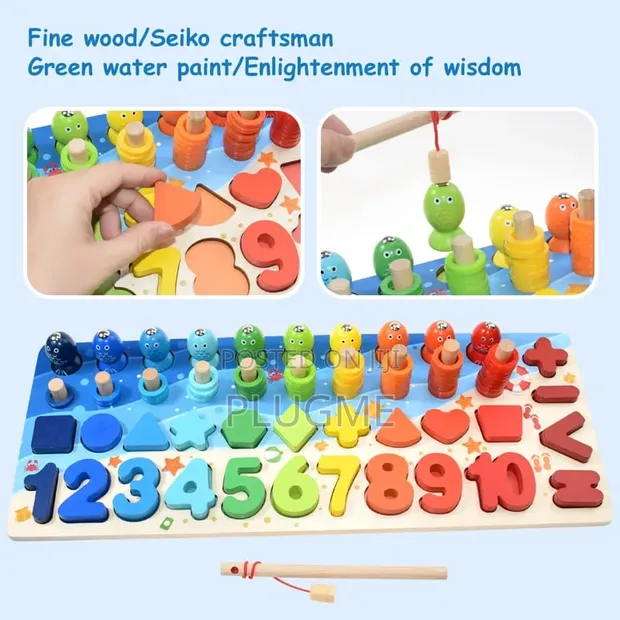 Montessori Educational Wooden Counting Geometry Toy - 1