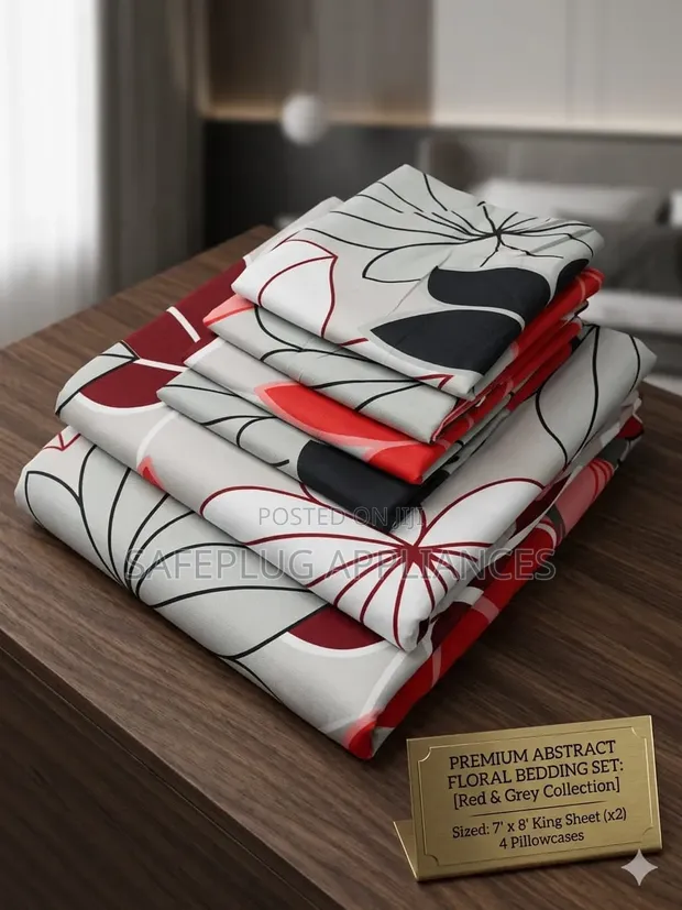 125GSM 6-Piece Flat Cotton Bedsheet Set - 7x8/6x6 - 1