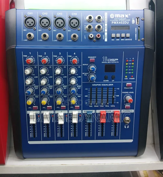 Max PMX402DU 4-Channel Stereo Mixer - 1