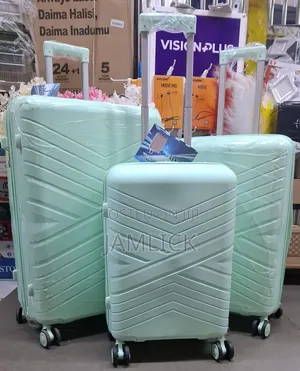 Lime Green Size 4 Unbreakable PP Rubber Suitcase 3-in-1 Set