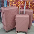 Peach Patterned Size 2 PP Rubber Suitcase 3-in-1 Set - 1