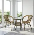 Brown 3-Piece Rattan Outdoor Balcony Set - 4