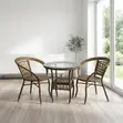 Brown 3-Piece Rattan Outdoor Balcony Set - 5