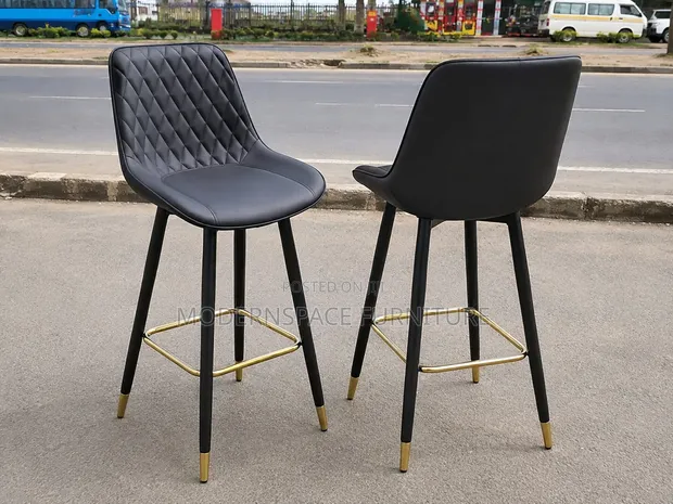 Modern Counter Stool - Black Metal Frame - 1