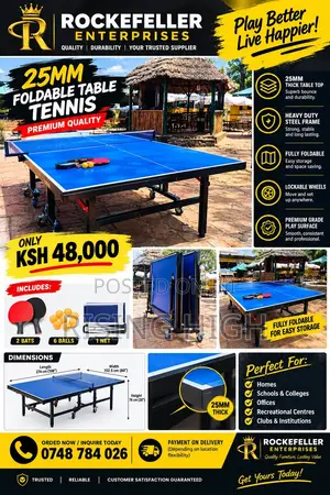 Foldable Table Tennis Table with Accessories