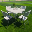 Outdoor Folding Dining Set - White - 1
