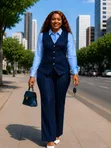 3-Piece Office Trouser Suit (Trouser, Shirt, Half Coat) - 1