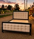 NoirLuxe 5x6 Upholstered Bed - 1