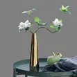 Plain Small-Neck Gold Ceramic Vases - 4