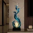 Luxury Artistic Blue Clear Resin Ocean Wave Sculpture - 1