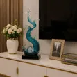 Luxury Artistic Blue Clear Resin Ocean Wave Sculpture - 3