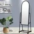 Full Length Mirror with Storage - Black - 3