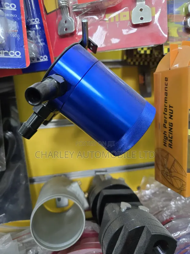 Universal Anodized Blue Compact Oil Catch Can - 1