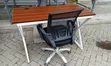 Home/Office Metallic Desk and Mesh Chair Set - 1