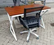 Home/Office Metallic Desk and Mesh Chair Set - 2