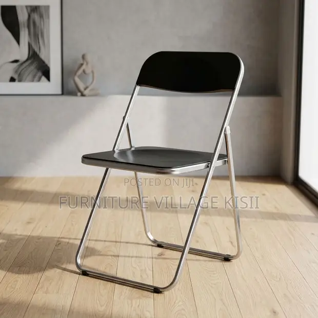 Black Acrylic Foldable Chair - 1