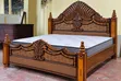 Kitanda cha Kifahari cha Mbao cha 5x6 chenye Michongo | Mtindo wa Mfalme Mtendaji - 1