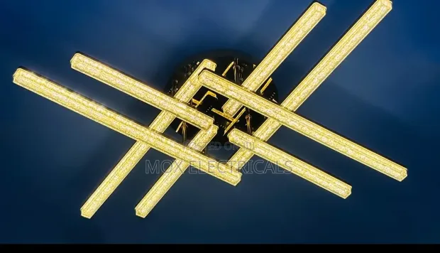 Geometric LED Flush Mount Ceiling Light - Gold Finish - 1