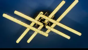 Geometric LED Flush Mount Ceiling Light - Gold Finish